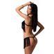 Комплект белья Passion Exclusive KASSANDRA SET OpenBra 2XL/3XL, black, лиф из бахромы, трусики-юбка PS26303 фото 2