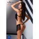 Комплект белья Passion Exclusive KASSANDRA SET OpenBra 2XL/3XL, black, лиф из бахромы, трусики-юбка PS26303 фото 3