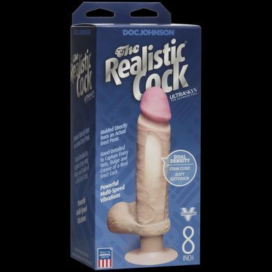 Фаллоимитатор Doc Johnson The Realistic Cock 8 inch ULTRASKYN, диаметр 5,1см, плавная регулировка SO1992 фото