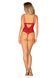 Боди с доступом Obsessive Ingridia crotchless teddy M/L, красное, открытая грудь SO9026 фото 7