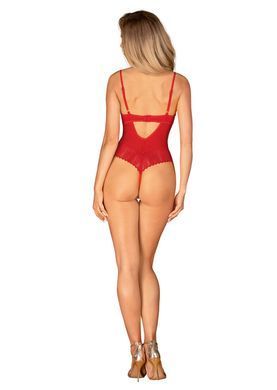 Боди с доступом Obsessive Ingridia crotchless teddy XL/2XL, красное, открытая грудь SO9027 фото