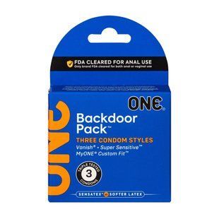 Презервативи ONE Backdoor 3 шт, картонна коробка (м'ята упаковка!!!) SX0785-R фото