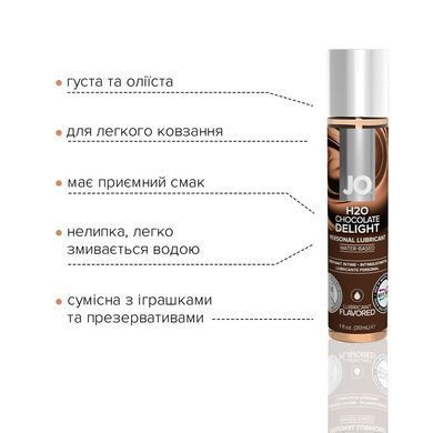Смазка на водной основе JO H2O &mdash; Chocolate Delight (30 мл) без сахара, растительный глицерин SO1475 фото