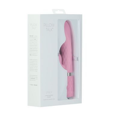 Роскошный кролик с ротацией и вибрацией Pillow Talk Lively, Pink, кристалл Сваровски, тройной отрост SO6856 фото