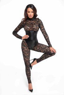 Комбінезон Noir Handmade F299 Enigma lace catsuit with underbust bodice - XXL SX0235 фото