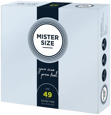 Презервативы Mister Size - pure feel - 49 (36 condoms), толщина 0,05 мм (повреждена упаковка!!!) SO8050-R фото