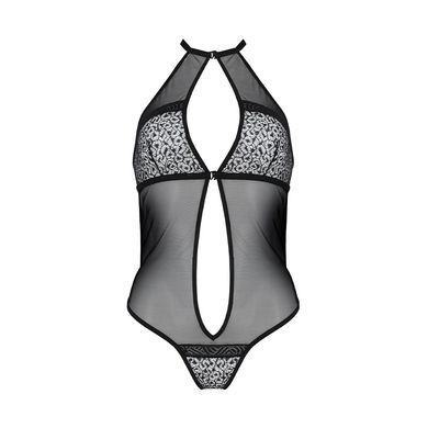 Сетчатое боди с кружевом на груди Passion SATARA BODY XXL/XXXL black SO8471 фото