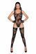 Боді Noir Handmade F242 Tulle body with patterned flock embroidery - XL SX0154 фото 3