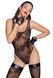 Боді Noir Handmade F242 Tulle body with patterned flock embroidery - XL SX0154 фото 1