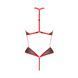 Сетчатое боди с кружевом на груди Passion SATARA BODY L/XL red SO8472 фото 4