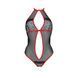 Сетчатое боди с кружевом на груди Passion SATARA BODY L/XL red SO8472 фото 3