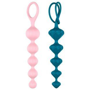 Набір анальних бус Satisfyer Beads Colored, силікон , макс. діаметр 3,3 см і 3,5 см SO2739 фото