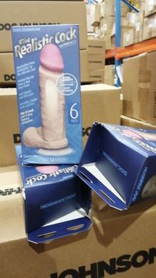 Фаллоимитатор Doc Johnson The Realistic Cock 6 inch White - ULTRASKYN, Vack-U-Lock (мятая упаковка!) SO1550-R фото