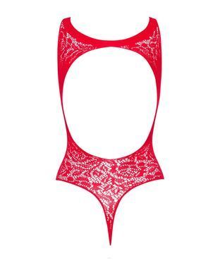 Ажурный бодистокинг с эффектом шнуровки Obsessive B120 teddy red S/M/L, красный (мятая упаковка!!!) SO7208-R фото