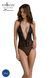 Боді Passion DROSERA BODY black, S/M, високі вирізи, верх на зав&rsquo;язках SX0471 фото 1
