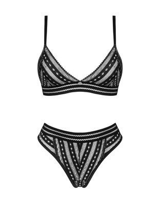 Комплект белья Obsessive Natilya 2-pcs set M/L, black, бюстгальтер, трусики SO7718 фото