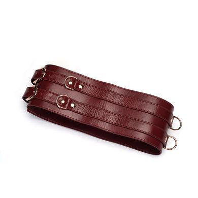 Кожаный пояс для бондажа Liebe Seele Wine Red Waist Cuff, L Size SO9462 фото