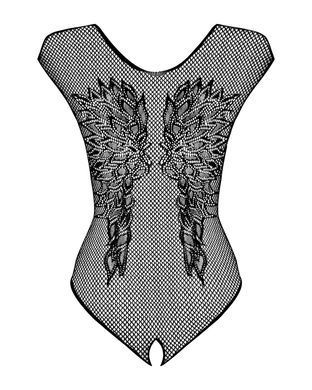 Бодистокинг из крупной сетки с кружевом Obsessive B112 teddy XL/XXL, черный, с доступом SO7202 фото