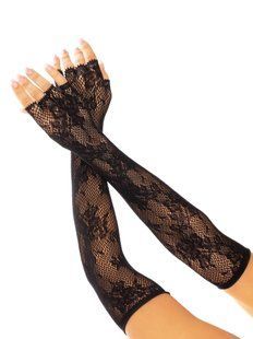 Митенки Leg Avenue Lace Opera Length Fingerless Gloves Black SX1057 фото