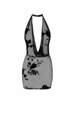 Сукня Noir Handmade F313 Mythos mini flocked mesh dress with jewelry rhinestone chain - XL SX0318 фото