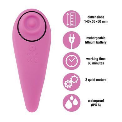 Пульсатор для клітора плюс вібратор FeelzToys - FemmeGasm Tapping & Tickling Vibrator Pink SO4579 фото