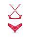 Комплект білизни Obsessive Lacelove cupless 2-pcs set M/L Red, відкритий доступ, відкриті груди SO8653 фото 3