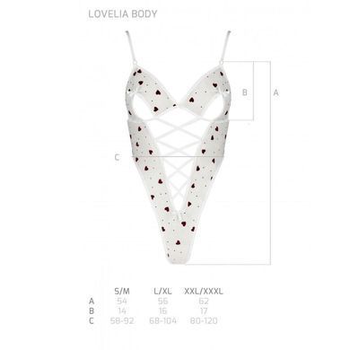 Эротическое боди с рисунком Passion LOVELIA BODY XXL/XXXL, white SO4758 фото