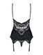 Сатиновый кружевной корсет Obsessive 810-COR-1 babydoll & thong L/XL, черный, корсет, танга SO7157 фото 6