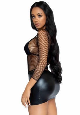 Сітчастий топ Leg Avenue Long Sleeves T-Shiets Black, One Size SO9104 фото