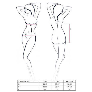 Боди монокини с открытой грудью Passion JUSTINA BODY S/M, black EL15402 фото