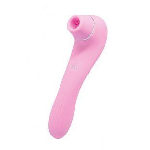 Вакуумный стимулятор с вибрацией Wooomy Smoooch Pink Clitoral Suction & Vibration, 10х2 режимов SO7409 фото