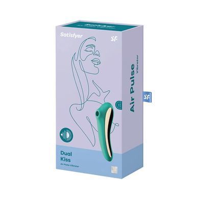 Вакуумный стимулятор с вибрацией Satisfyer Dual Kiss Green SO6116 фото