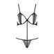Комплект білизни Passion Exclusive QUENTRIS BIKINI S/M, black, стрінги і напіввідкритий ліф PS26602 фото 5