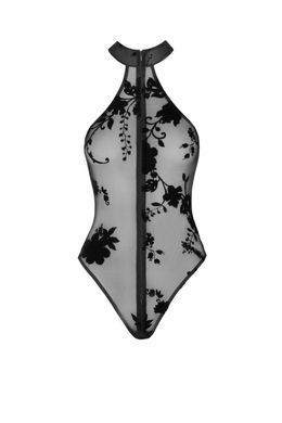 Боді Noir Handmade F314 Ego flocked mesh halter bodysuit - 3XL SX0326 фото