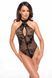 Боді Noir Handmade F314 Ego flocked mesh halter bodysuit - 3XL SX0326 фото 3