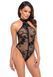 Боді Noir Handmade F314 Ego flocked mesh halter bodysuit - 3XL SX0326 фото 1