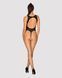 Ажурний бодістокінг із ефектом шнурівки Obsessive B129 teddy black XL/XXL, чорний, з доступом SO7214 фото 3
