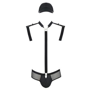 Комплект эротического мужского белья Passion 038 SET JOHN L/XL Black, боди, кепка SO7585 фото