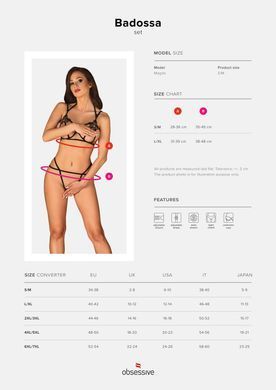 Эротический комплект из стреп Obsessive Badossa 2-pcs set S/M (мятая упаковка!!!) SO7217-R фото