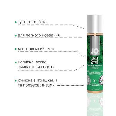 Смазка на водной основе JO H2O &mdash; Cool Mint (30 мл) без сахара, растительный глицерин SO1625 фото